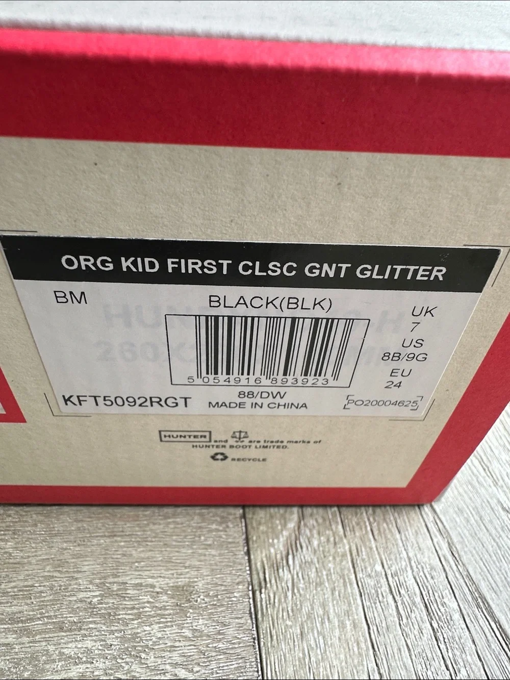 Hunter Kids Black with White Speckle Rain Boots